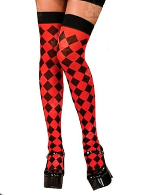 Medias de Rombos Rojos y Negros - Medias y Pantys