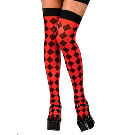 Medias de Rombos Rojos y Negros - Medias y Pantys