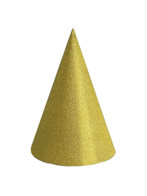 Gorro Cono Purpurina Oro - Photocall Y Bolsas de Cotillon