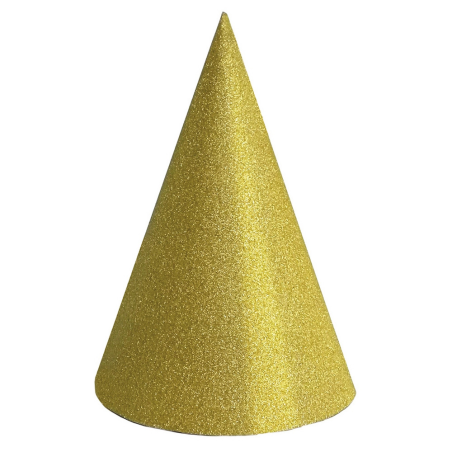 Gorro Cono Purpurina Oro