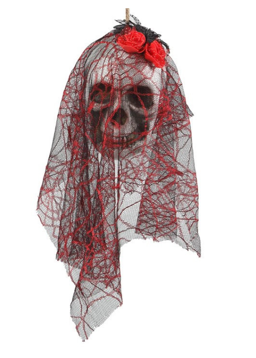 Calavera con Velo y Rosas Rojas - Calaveras y Esqueletos