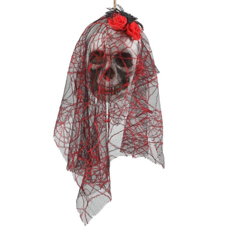 Calavera con Velo y Rosas Rojas - Calaveras y Esqueletos