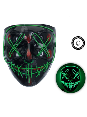 Mascara Asesino Purgador con Luz Led Verde - Mascaras y Antifaces