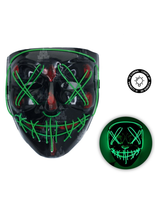 Elasticidad Aflojar Lágrimas Comprar Mascara Asesino Purgador con Luz Led Verde - Mascaras y Antifaces Elasticidad Aflojar Lágrimas Comprar Mascara Asesino Purgador con Luz Led Verde - Mascaras y Antifaces