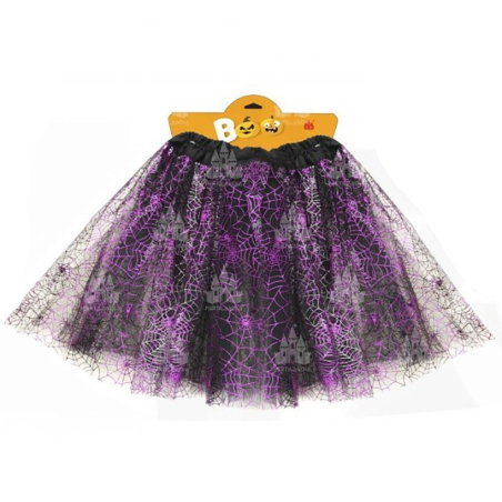 Tutu Telarañas Morado 40cm - Complementos Disfraces Halloween