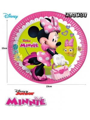 Platos Minnie 6 Unidades 23cm - Fiestas de Cumpleaños de Minnie