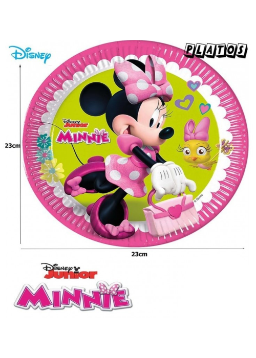 Platos Minnie 6 Unidades 23cm - Fiestas de Cumpleaños de Minnie
