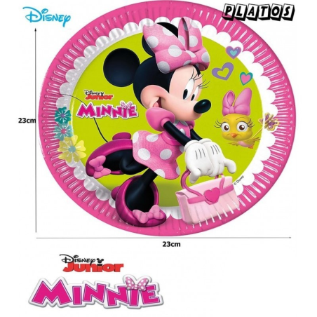 Platos Minnie 6 Unidades 23cm - Fiestas de Cumpleaños de Minnie