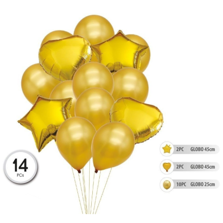 Globos Set Dorados 14 unid
