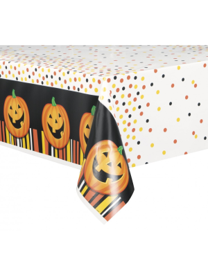 Mantel Halloween con Calabazas - Platos, Vasos y Decoracion de Mesa