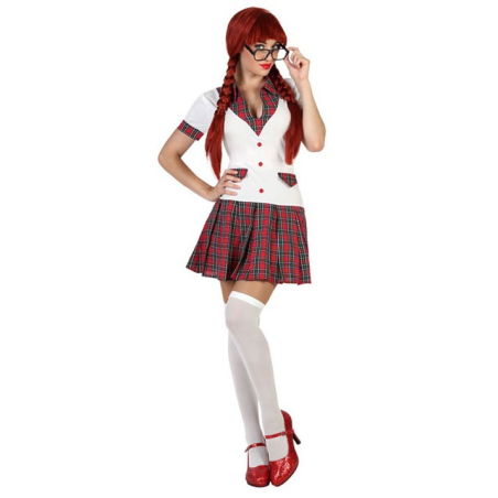 Disfraz de Colegiala Rojo - Disfraces Estudiantes y Niños