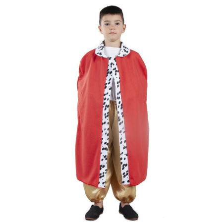 Capa Rey Roja con Estampado Infantil - Complementos Navideños