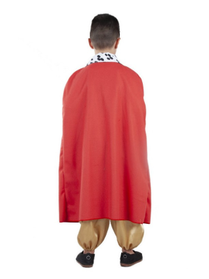 Capa Rey Roja con Estampado Infantil - Complementos Navideños