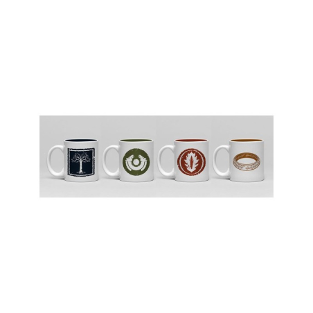 Pack de 4 Tazas Espresso Symbols El Señor de los Anillos - Regalos de El Señor de Los Anillos