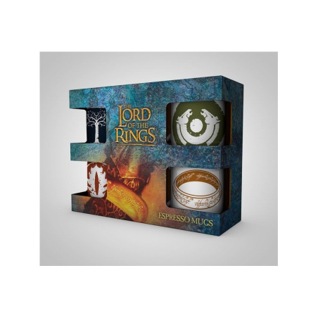 Pack de 4 Tazas Espresso Symbols El Señor de los Anillos - Regalos de El Señor de Los Anillos