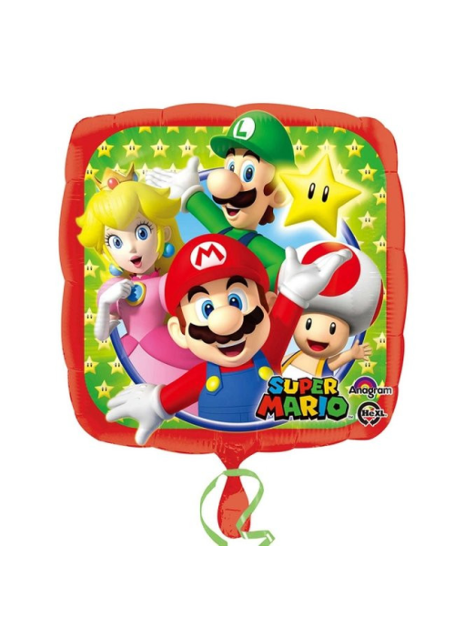Globo cuadrado de Super Mario Metalizado 45cm