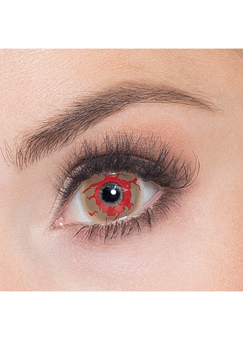 Lentilla Blanca Inyectada en Sangre - Maquillaje y Caracterizacion