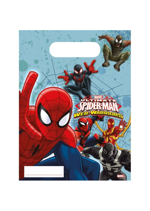 Bolsa de Regalo Spiderman 6 Unid - Fiestas de Cumpleaños de Superheroes