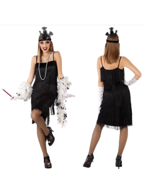 Disfraz de Charleston Negro Flecos - Disfraces de Años 20 para Mujer