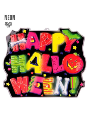Cartel Happy Halloween 3D Fluorescente