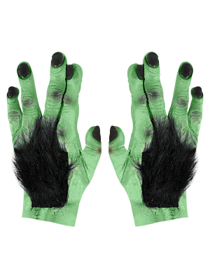 Guantes de Monstruo verde con Pelo - Complementos de Franki