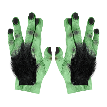 Guantes de Monstruo verde con Pelo - Complementos de Franki