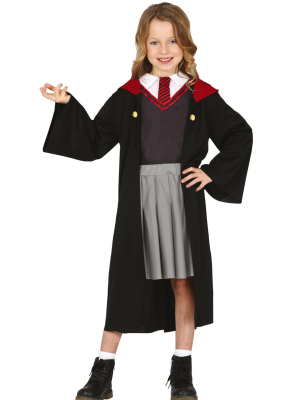 Disfraz de Estudiante de Magia Rojo Niña - Estudiante de Magia