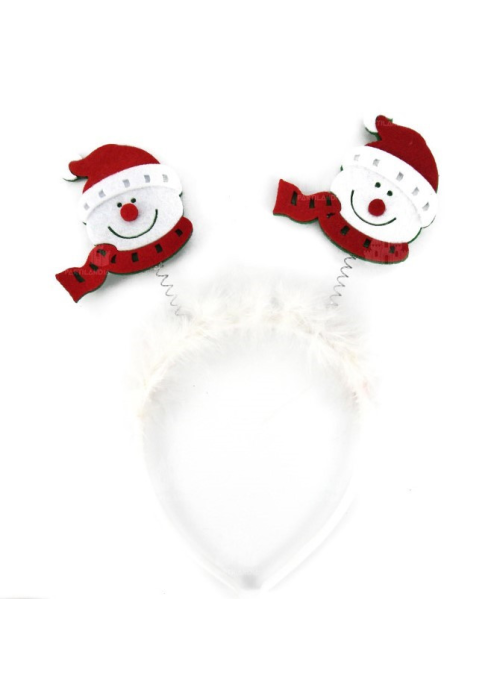 Diadema Muelles Muñeco de Nieve Noel - Gorros y Diademas para Cotillon