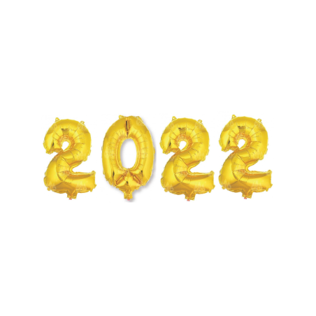 Pack Globos año 2022 Dorado - Decoracion y Globos para Cotillon