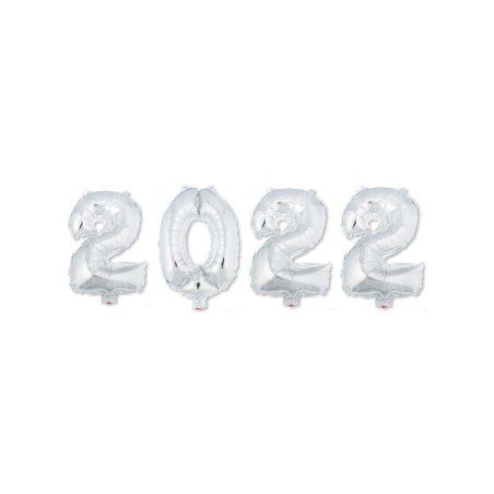 Pack Globos año 2022 Plateado - Decoracion y Globos para Cotillon