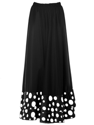 Falda Sevillana Doble Volante Lunar Blanco - Faldas Flamencas