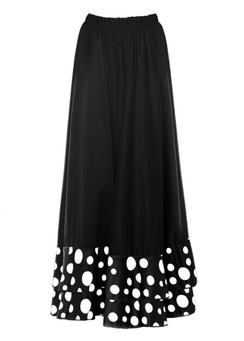Falda Sevillana Doble Volante Lunar Blanco