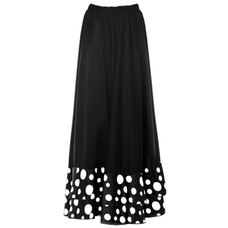 Falda Sevillana Doble Volante Lunar Blanco - Faldas Flamencas
