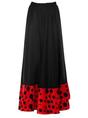 Falda Sevillana Doble Volante Lunar Rojo - Faldas Flamencas