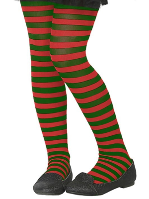 Panty de Rayas Rojo y Verde Infantil - Medias y Pantys