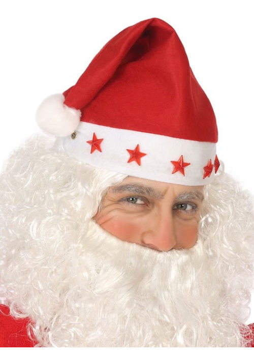 Gorro Papa Noel con Estrellas con Luz