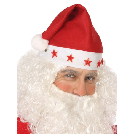 Gorro Papa Noel con Estrellas con Luz