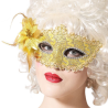 Antifaz con Flor Dorado - Complemento Epoca y venecianos