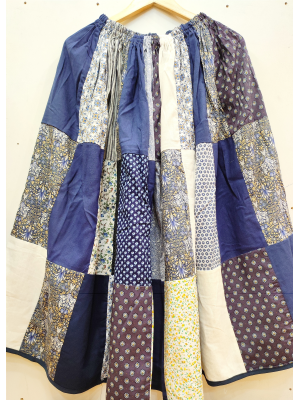 Falda Casera Azul Patchwork - Faldas Regionales, Enaguas y Pololos