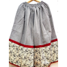 Falda Casera Gris y bies Beige con Flores Araotz - Faldas Regionales, Enaguas y Pololos