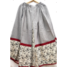 Falda Casera Gris y bies Beige con Flores Araotz - Faldas Regionales, Enaguas y Pololos