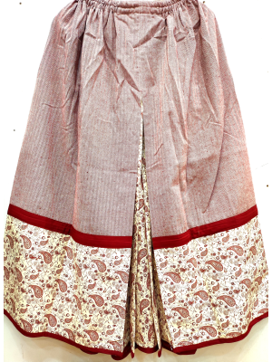 Comprar Falda Casera Granate y bies beige con Flores Araotz - Faldas Regionales, Enaguas y Pololos