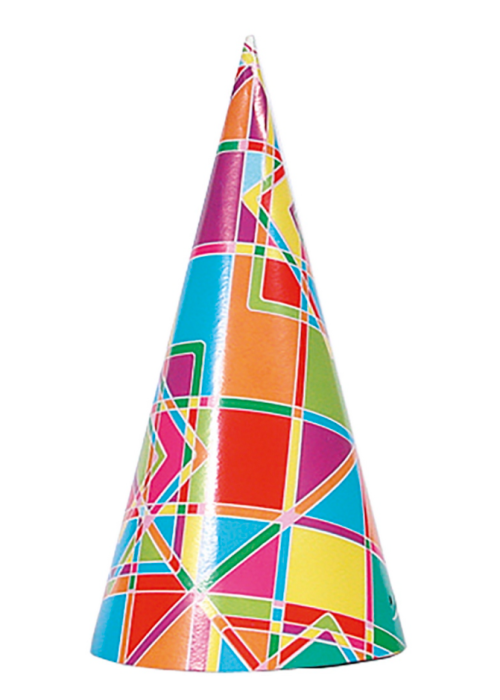 Gorro Cono Carton Colores Surtidos