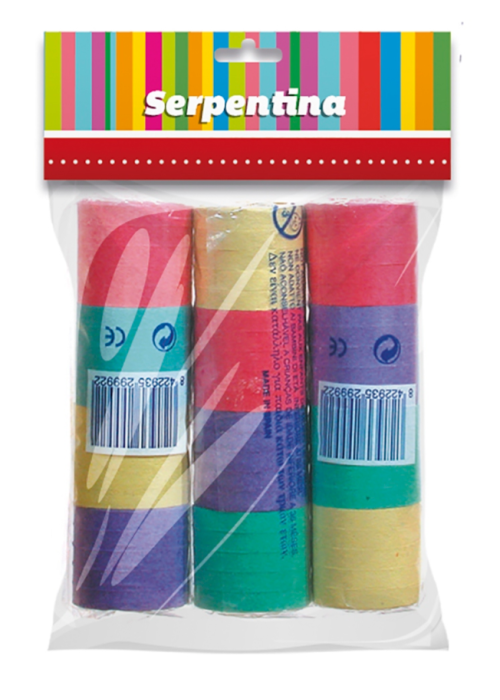 Serpentina Multicolor 3 Rollos - Confetti y Serpentinas