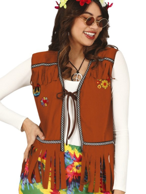 Chaleco Hippie Peace Mujer - Complementos años 60-70 (Hippies)