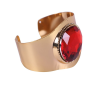 Brazalete Dorado con Piedra Roja - Collares, Pulseras y Anillos