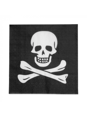 Servilletas Calavera Pirata 20 Unid - Fiestas de Cumpleaños de Piratas