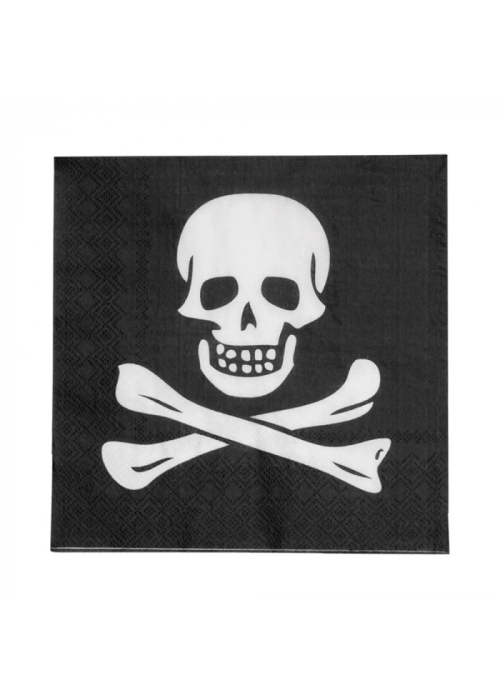 Servilletas Calavera Pirata 20 Unid - Fiestas de Cumpleaños de Piratas