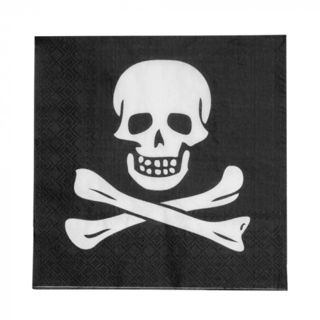 Servilletas Calavera Pirata 20 Unid - Fiestas de Cumpleaños de Piratas