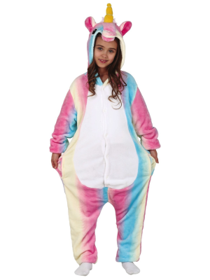 Disfraz de Unicornio Rayas Multi Infantil - Disfraces Kigurumis Infantiles